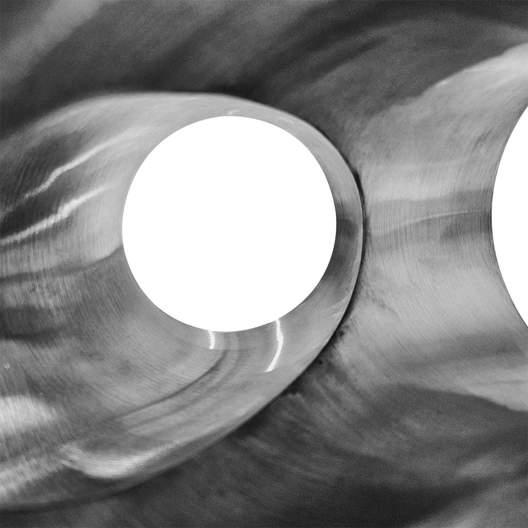 Internal crossover of true X-pipe showing smooth exhaust flow path