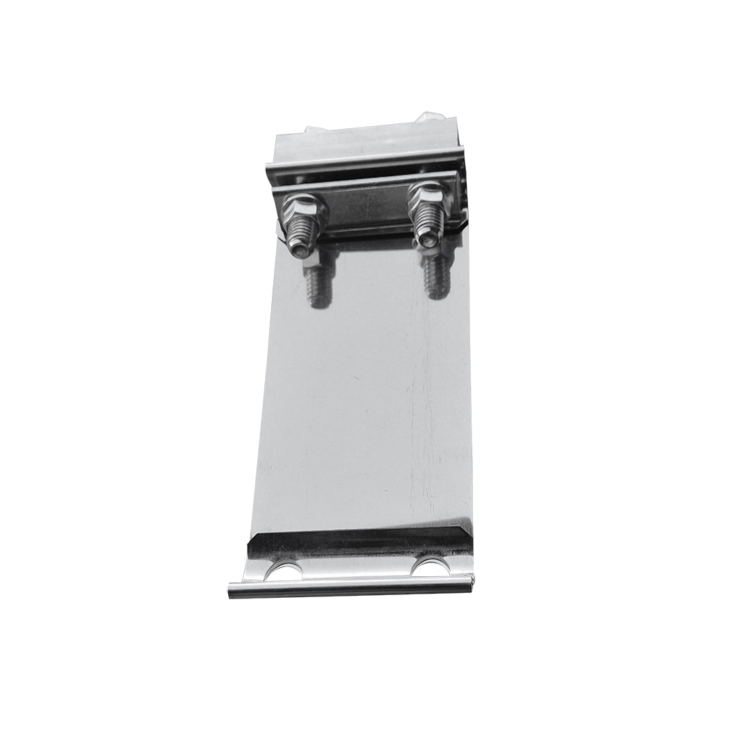 Racecraft Easy Seal Clamp close up on stainless steel 3″ exhaust
