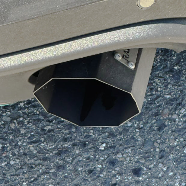 Pacemaker hex exhaust tip installed on custom exhaust tailpipe