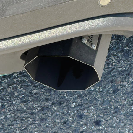 Pacemaker hex exhaust tip installed on custom exhaust tailpipe
