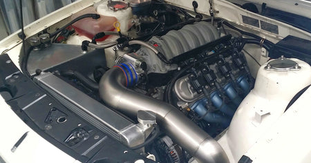 pacemaker ph5345 header ls conversion vl commodore engine bay close up