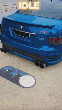 racecraft sound controlled stainless electric mufflers hsv ve loud and quiet comparison idle