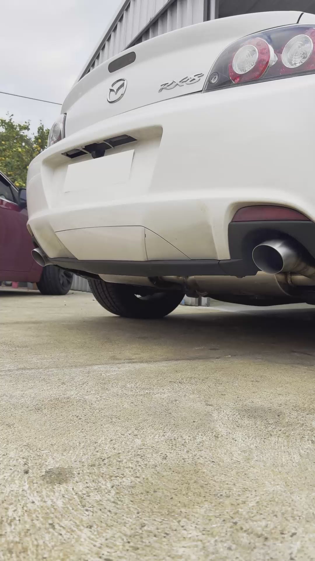 racecraft oval universal muffler sound on a mazda rx8 rotary 13b