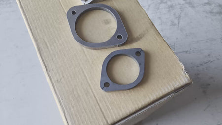 Video showing stainless steel exhaust flange sizes, surface finish, and complete kit versus flange-only options