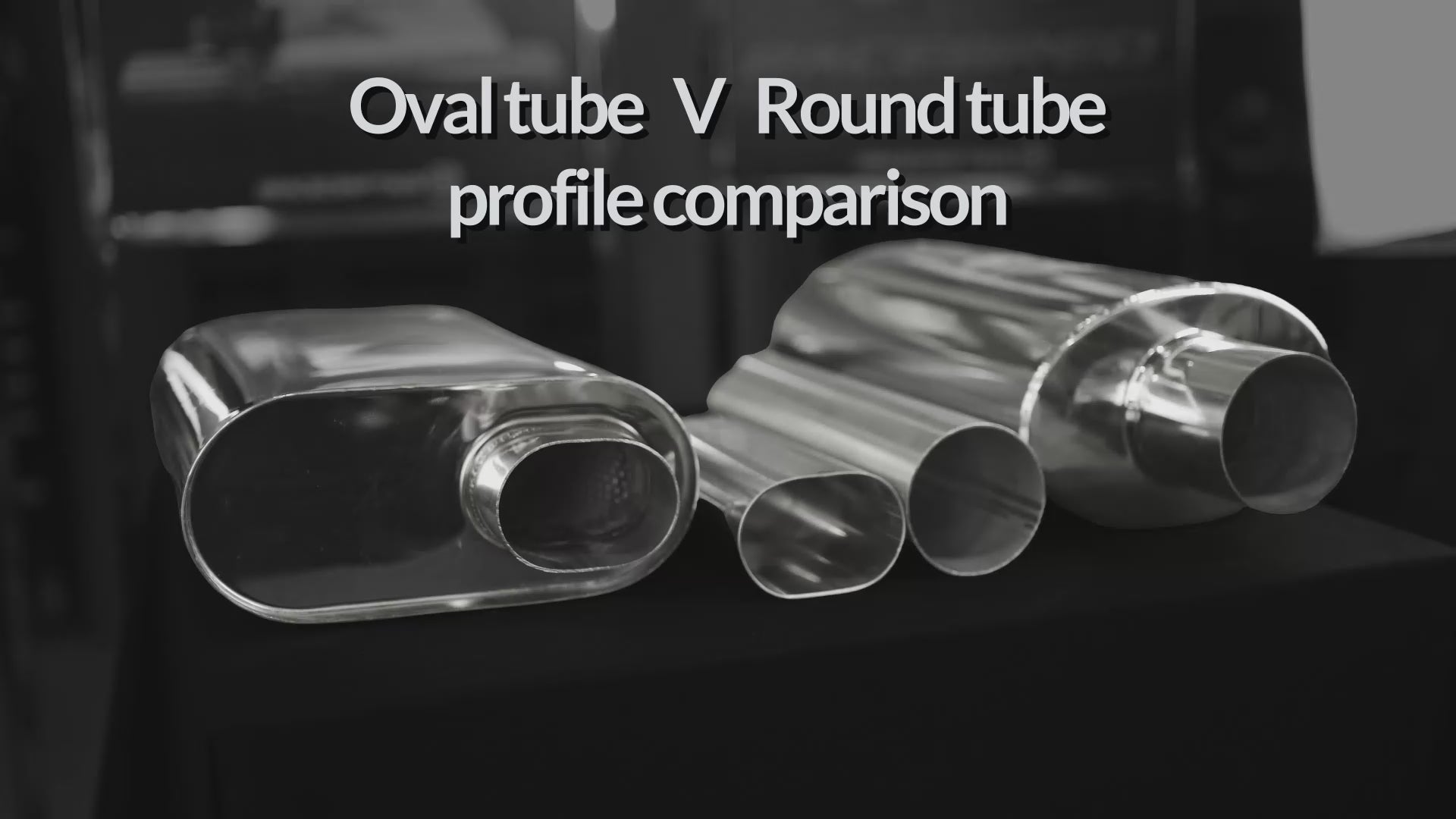 racecraft oval tube mufflers versus round tube mufflers comparison side by side