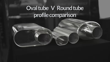 racecraft oval tube mufflers versus round tube mufflers comparison side by side