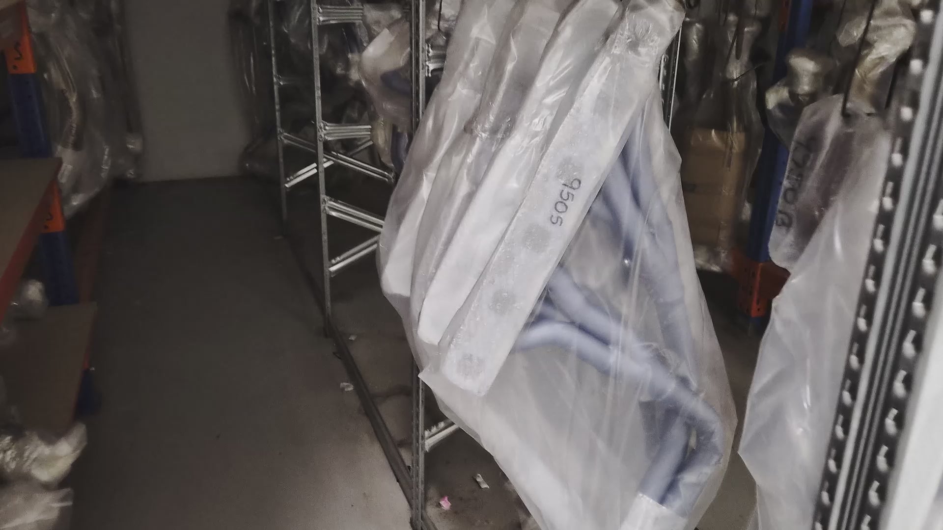 Pacemaker exhaust header shown in protective packaging prior to installation