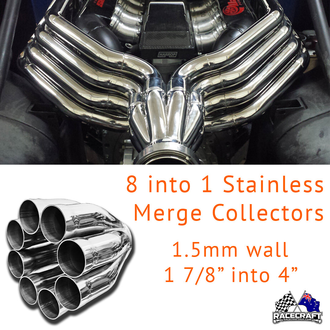 racecraft 8 into 1 merge collector stainless steel
