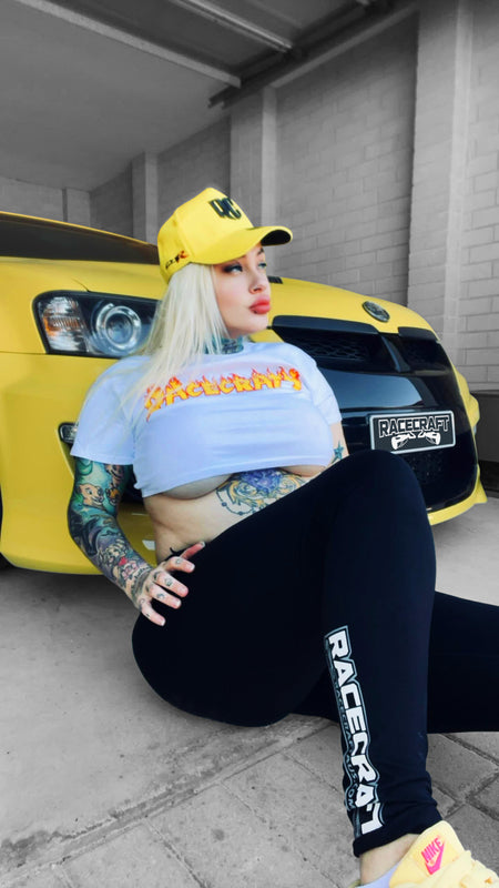 model sat in front of HSV wearing rc racecraft GTSR snapback a-frame cap