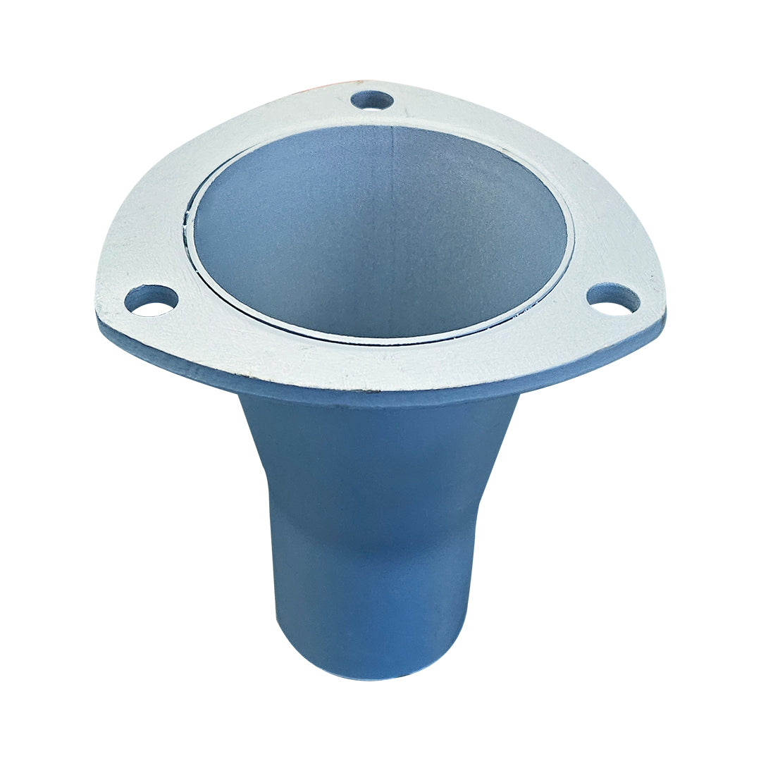 Close-up of flanged end on Racecraft flanged reducer cone