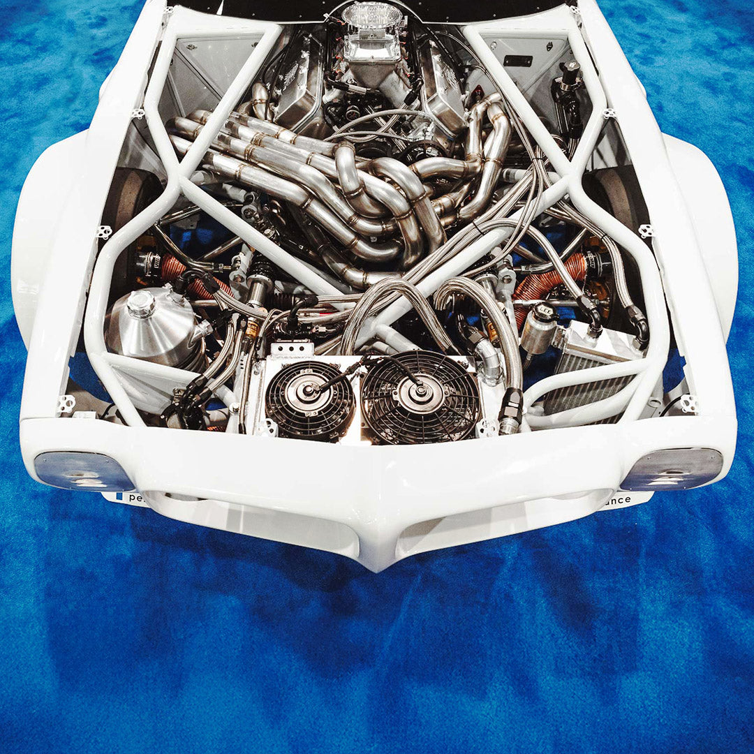racecraft merge collector 8 into 1 engine bay shot