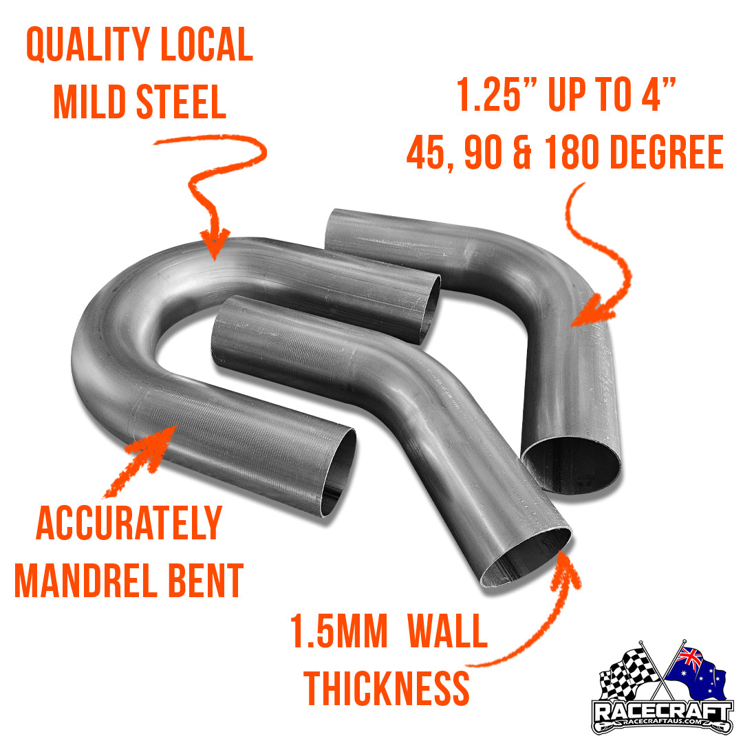 racecraft mild steel mandrel bends for custom exhausts