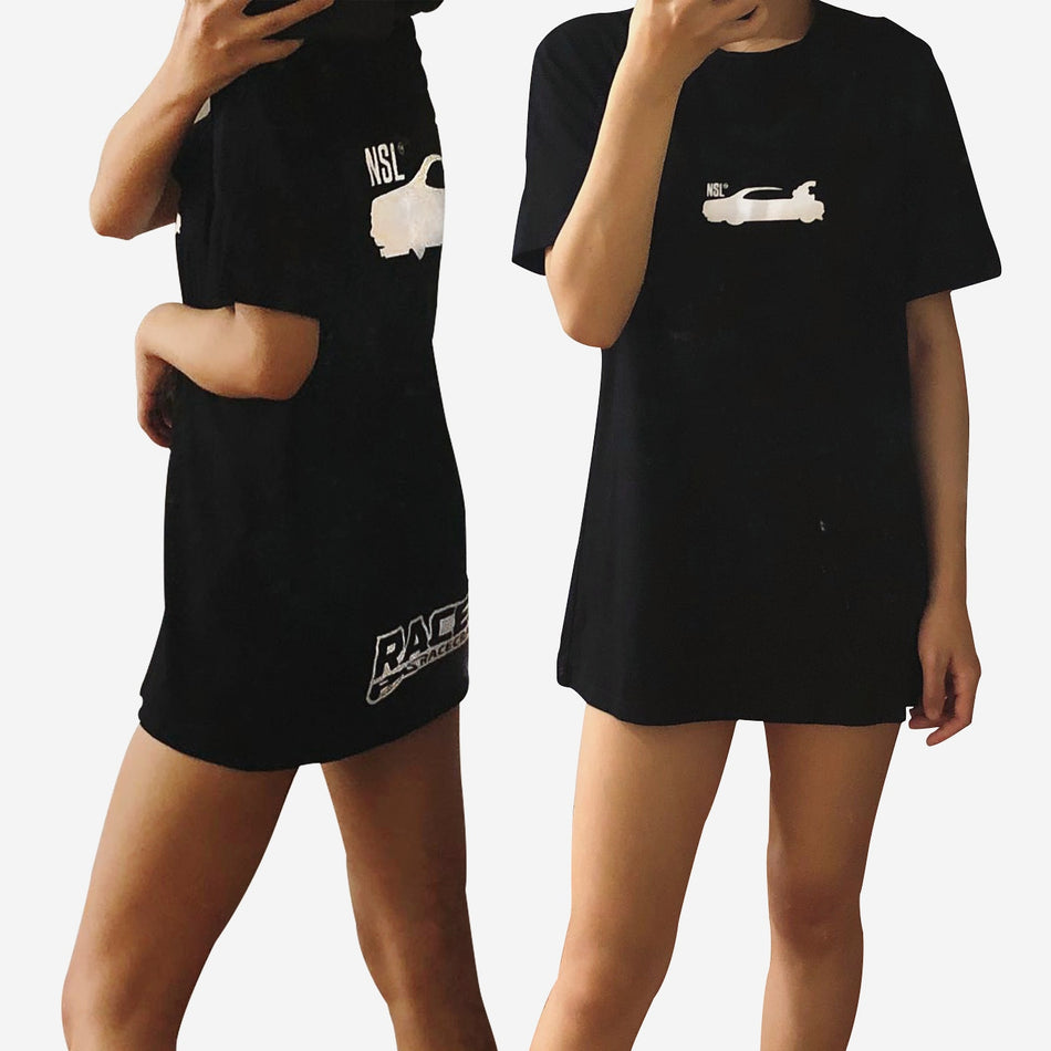 racecraft nsl silhouette t shirt being worn by model