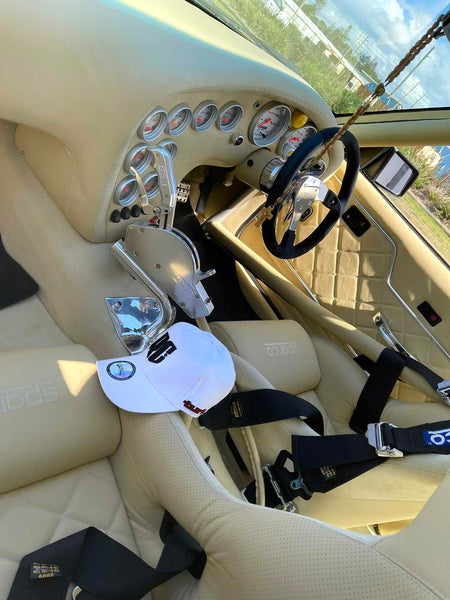 racecraft rc a-frame snap-back cap on interior