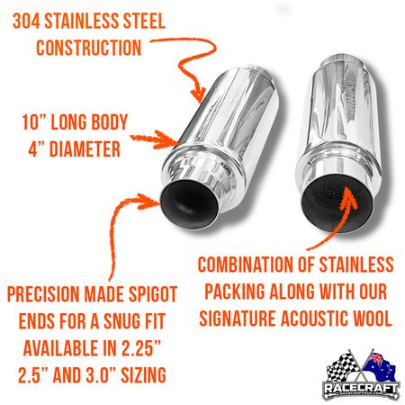 racecraft resonator infographic of features and specifications