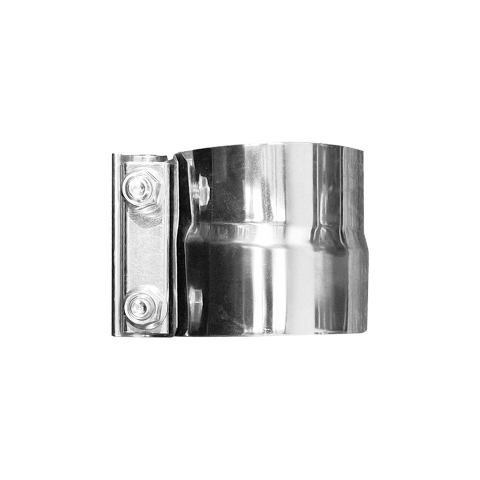 Stainless steel exhaust lap clamp for joining exhaust pipe sections