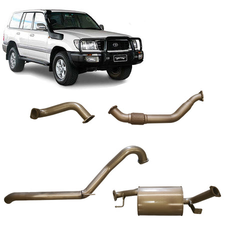king brown toyota landcruiser hdj100 100 series turbo 6 cylinder turbo back exhaust system