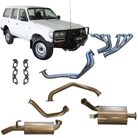 King Brown 4x4 exhaust system for Toyota LandCruiser 80 Series 6 cylinder