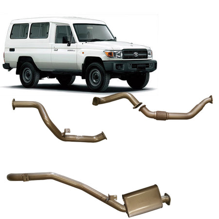 king brown exhaust system for the toyota landcruiser 78 series troopy vdj78 turbo diesel