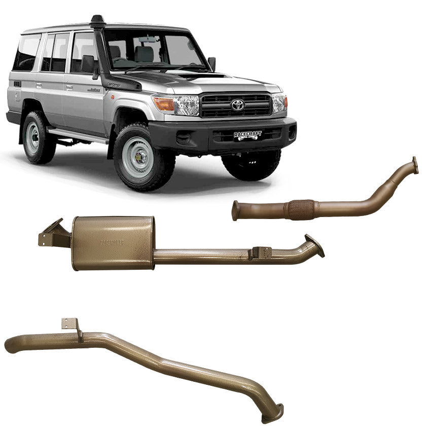 king brown exhaust system for the toyota landcruiser vdj76 76 series wagon