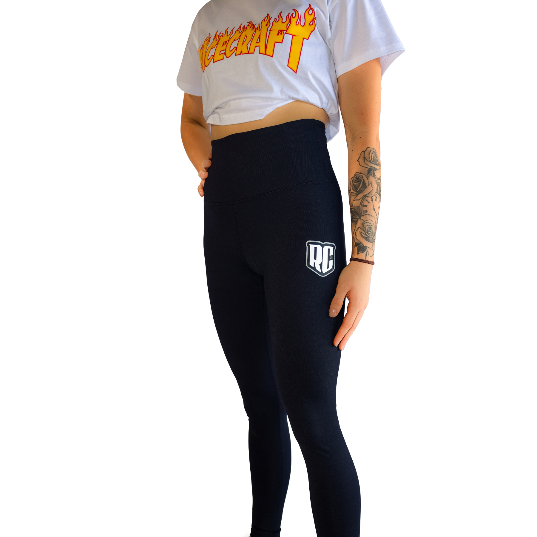 rc racecraft black leggings tights angled view